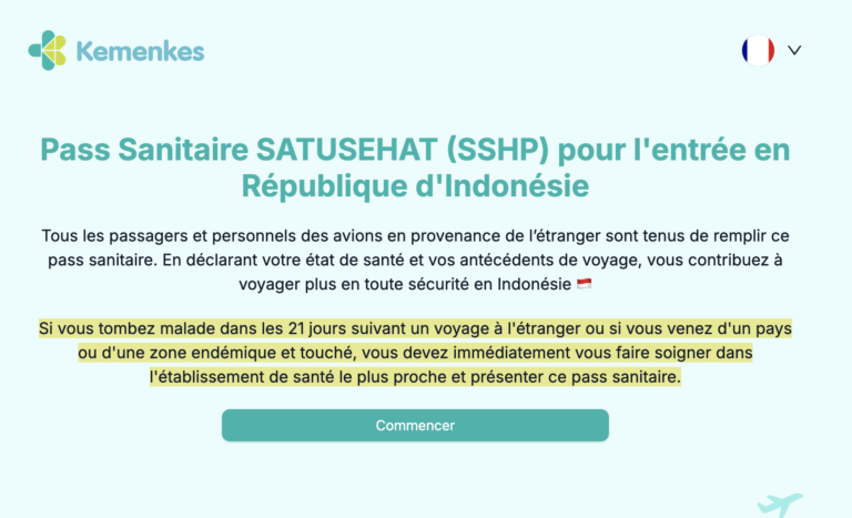 Le SATUSEHAT Health Pass : une nouvelle mesure pour voyager en Indonésie